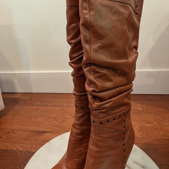 Bronx Brown Leather Boots • Studded • Pointed Toe • Size 40 • High Heel - Picture 12 of 12
